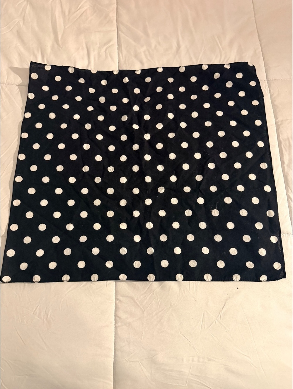 Unknown Brand Polka Dot Square Scarf Black and White